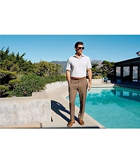 Hart Schaffner Marx New York Modern Fit Pre-Tailored Flat Front Super Stretch Solid Dress Pants