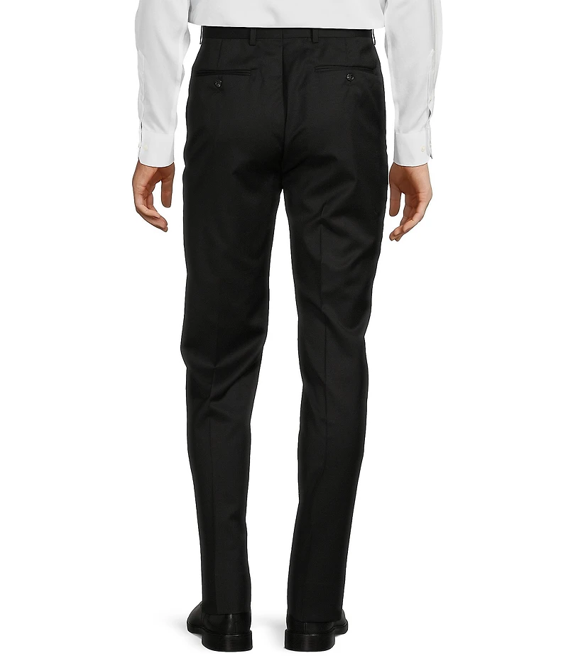 Hart Schaffner Marx New York Modern Fit Flat Front Solid Wool Dress Pants