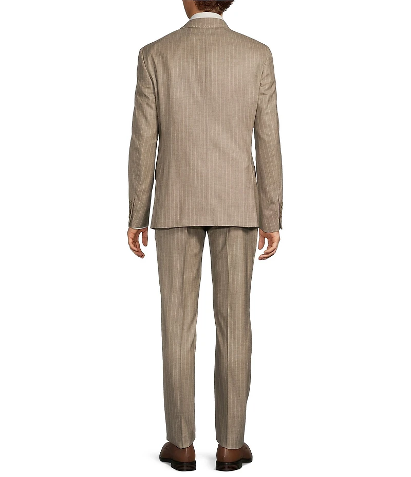 Hart Schaffner Marx New York Modern Fit Flat Front Stripe 2-Piece Suit