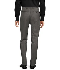 Hart Schaffner Marx New York Modern Fit Grey Pre-Tailored Flat Front Super Stretch Solid Dress Pants