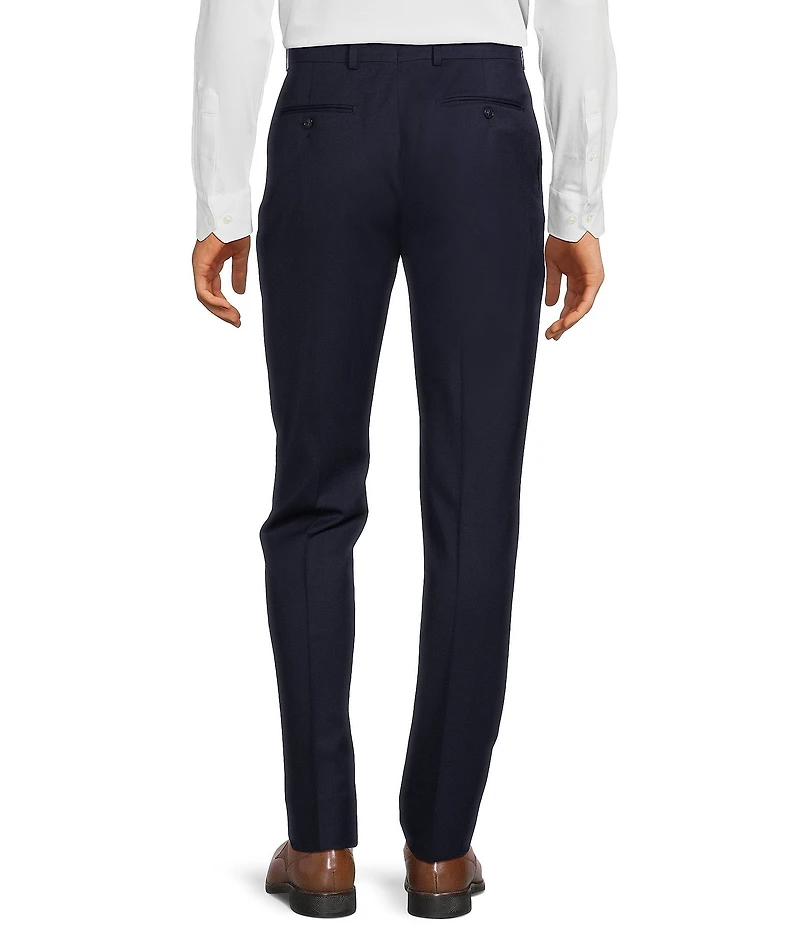Hart Schaffner Marx New York Modern Fit Navy Pre-Tailored Flat Front Super Stretch Solid Dress Pants