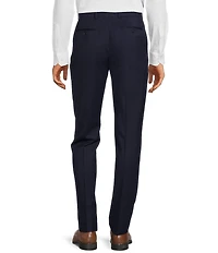 Hart Schaffner Marx New York Modern Fit Navy Pre-Tailored Flat Front Super Stretch Solid Dress Pants