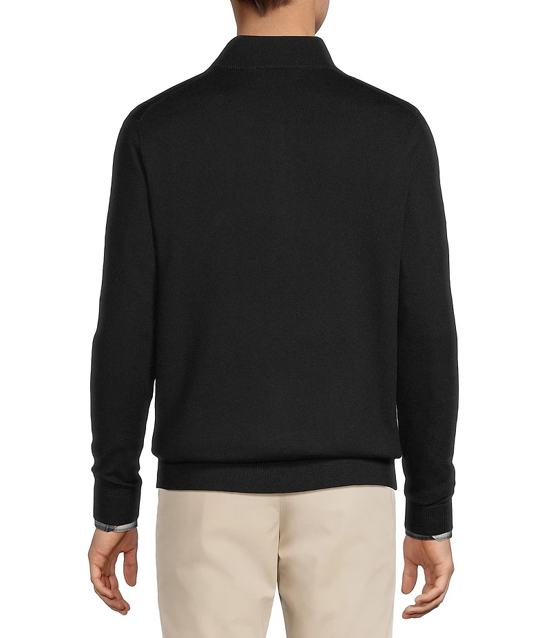 Hart Schaffner Marx Quarter Zip Merino Wool Sweater