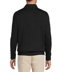 Hart Schaffner Marx Quarter Zip Merino Wool Sweater