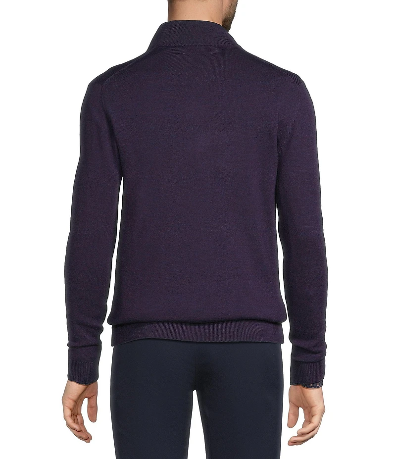 Hart Schaffner Marx Quarter Zip Merino Wool Sweater