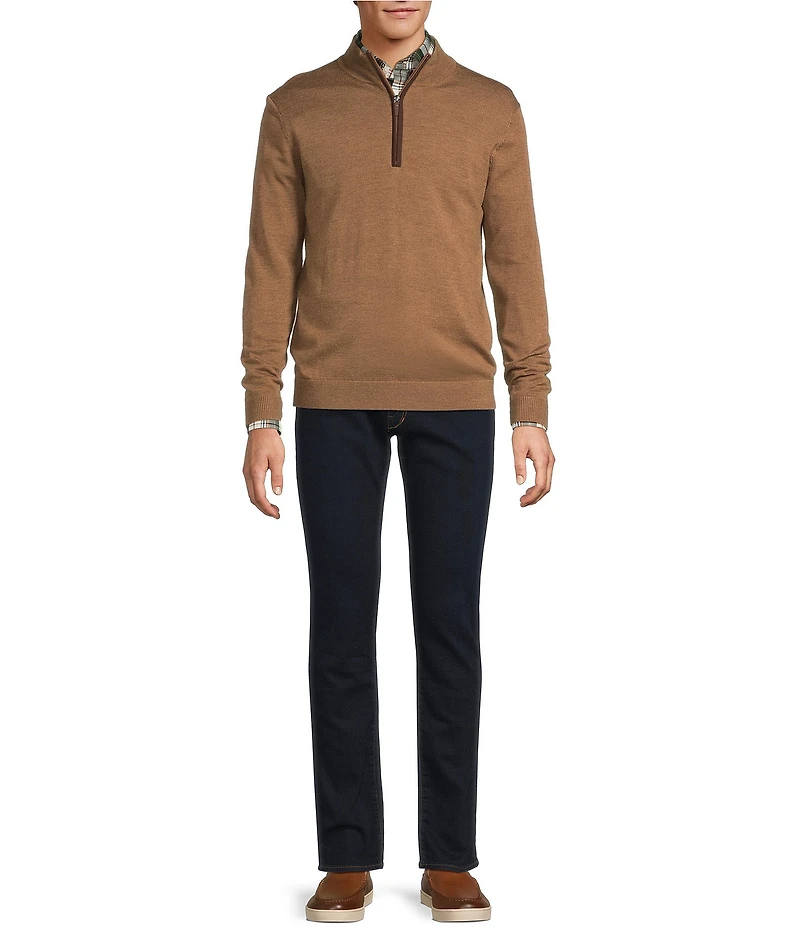 Hart Schaffner Marx Quarter Zip Merino Wool Sweater