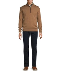 Hart Schaffner Marx Quarter Zip Merino Wool Sweater