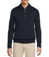 Hart Schaffner Marx Quarter Zip Merino Wool Sweater