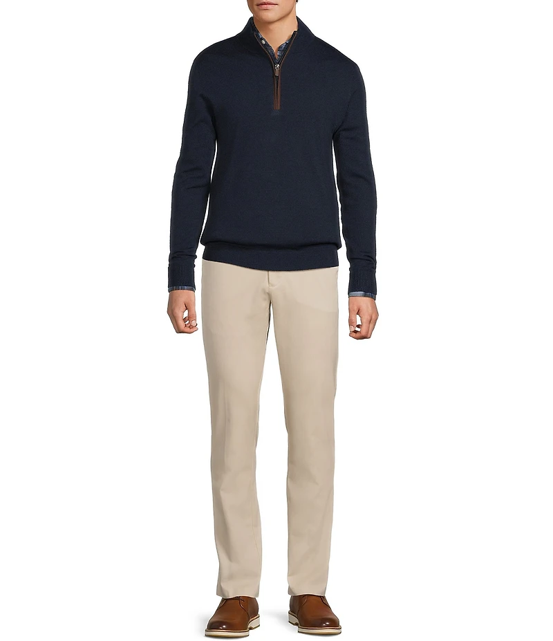 Hart Schaffner Marx Quarter Zip Merino Wool Sweater