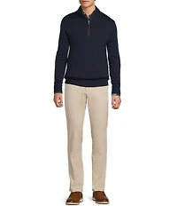 Hart Schaffner Marx Quarter Zip Merino Wool Sweater