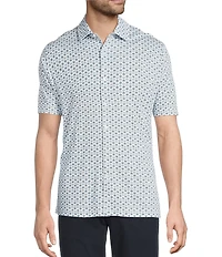 Hart Schaffner Marx Short Sleeve Fan Print Button Front Shirt