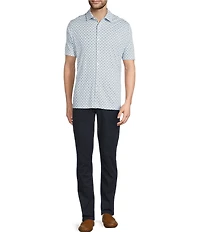 Hart Schaffner Marx Short Sleeve Fan Print Button Front Shirt