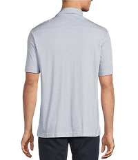 Hart Schaffner Marx Short Sleeve Geometric Floral Print Polo Shirt