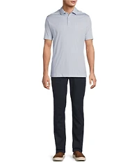 Hart Schaffner Marx Short Sleeve Geometric Floral Print Polo Shirt