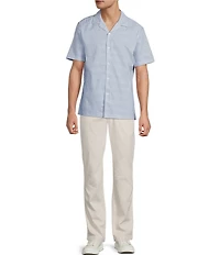 Hart Schaffner Marx Short Sleeve Geometric Print Button Front Shirt