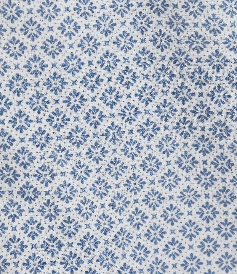 Hart Schaffner Marx Short Sleeve Geometric Print Button Front Shirt