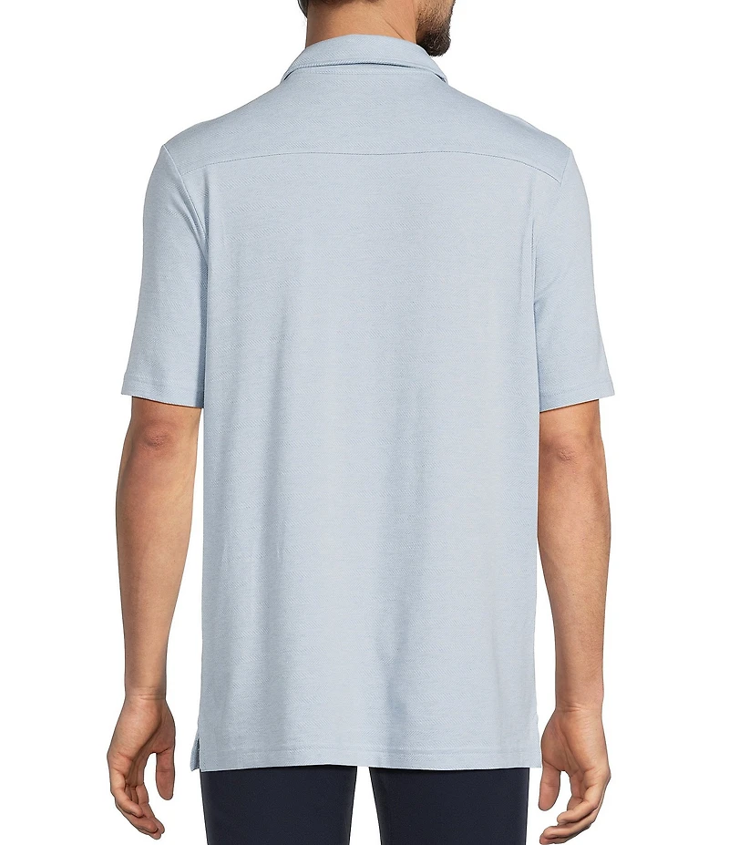 Hart Schaffner Marx Short Sleeve Herringbone Polo Shirt