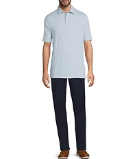 Hart Schaffner Marx Short Sleeve Herringbone Polo Shirt