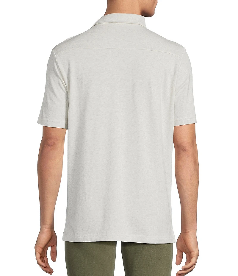 Hart Schaffner Marx Short Sleeve Herringbone Polo Shirt