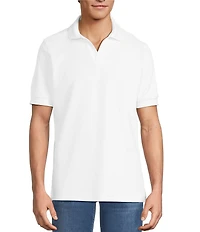 Hart Schaffner Marx Short Sleeve Johnny Collar Textured Polo