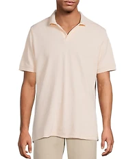 Hart Schaffner Marx Short Sleeve Johnny Collar Textured Polo