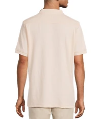 Hart Schaffner Marx Short Sleeve Johnny Collar Textured Polo