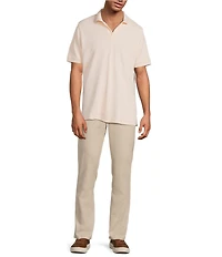 Hart Schaffner Marx Short Sleeve Johnny Collar Textured Polo
