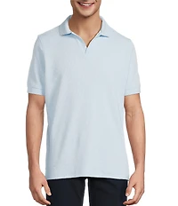 Hart Schaffner Marx Short Sleeve Johnny Collar Textured Polo