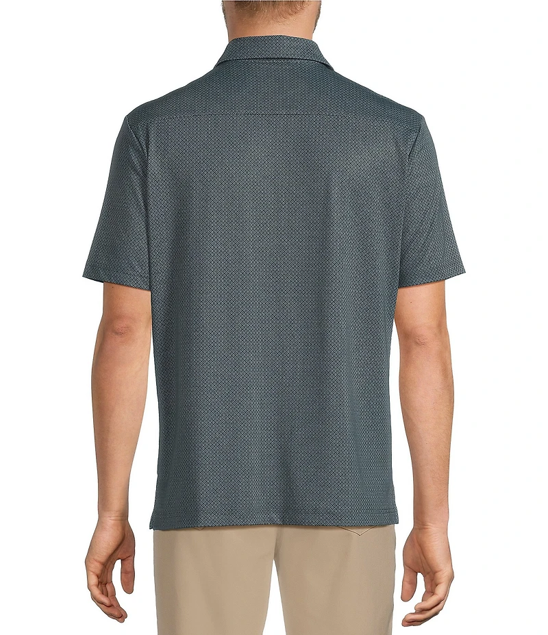 Hart Schaffner Marx Short Sleeve Luxury Performance Diamond Geo Coatfront Shirt