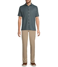 Hart Schaffner Marx Short Sleeve Luxury Performance Diamond Geo Coatfront Shirt