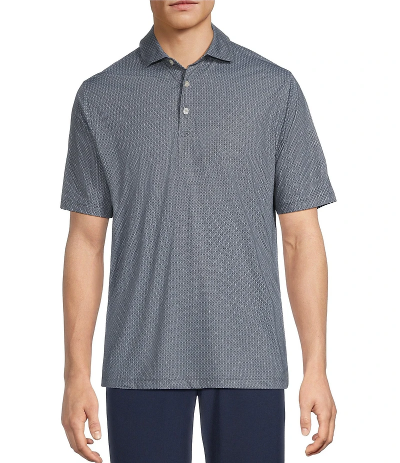 Hart Schaffner Marx Short Sleeve Luxury Performance Diamond Geo Polo