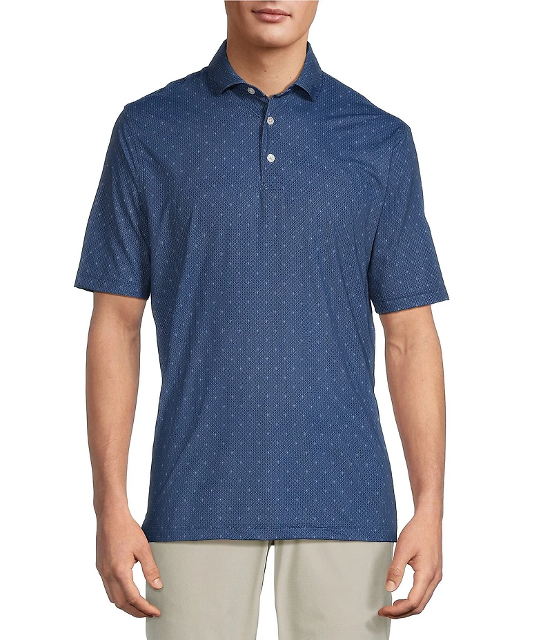 Hart Schaffner Marx Short Sleeve Luxury Performance Diamond Geo Polo