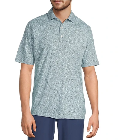 Hart Schaffner Marx Short Sleeve Luxury Performance Fish Print Polo