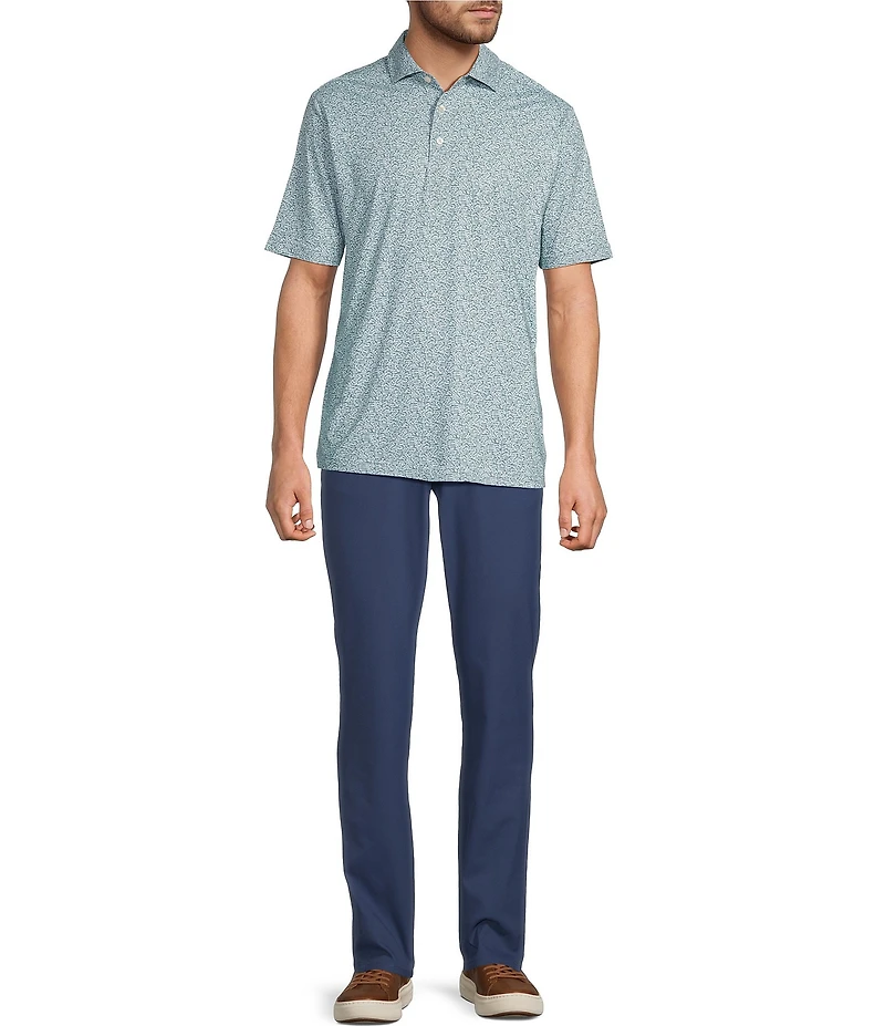 Hart Schaffner Marx Short Sleeve Luxury Performance Fish Print Polo