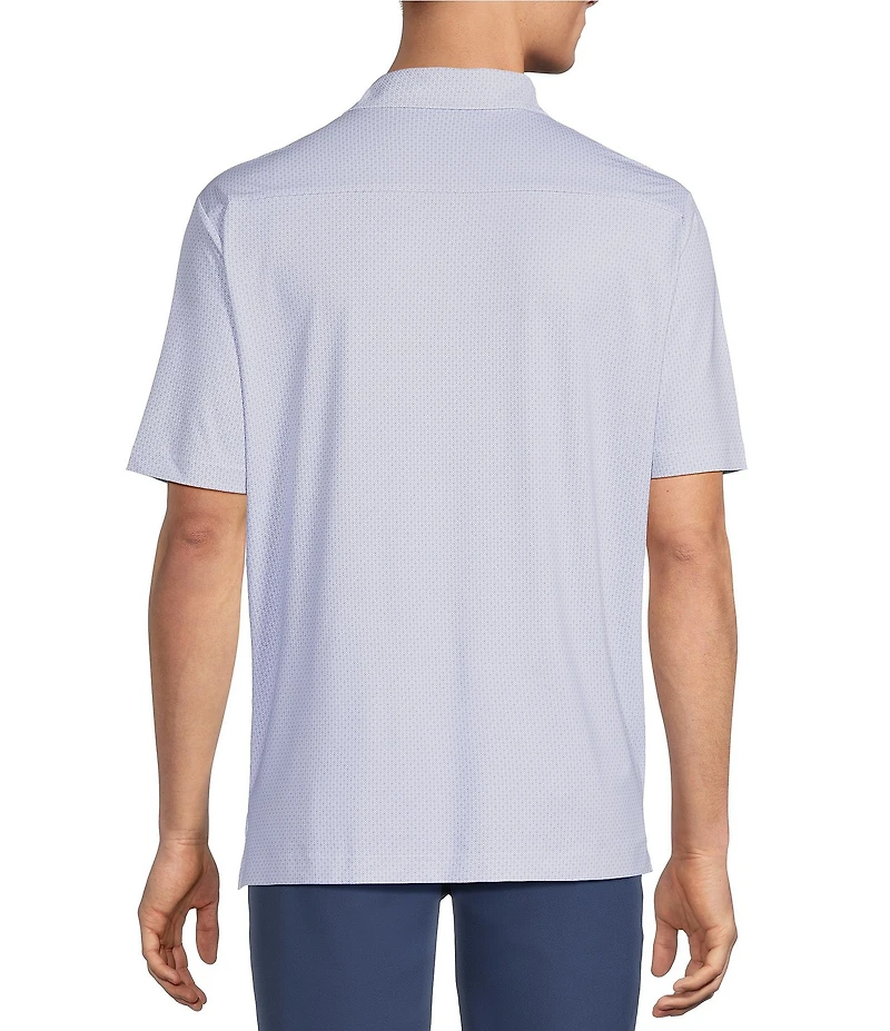 Hart Schaffner Marx Short Sleeve Luxury Performance Geo Print Button Front Shirt