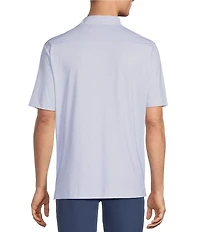 Hart Schaffner Marx Short Sleeve Luxury Performance Geo Print Button Front Shirt