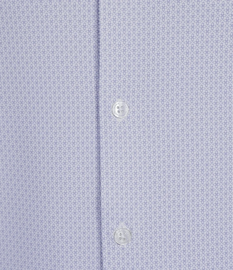 Hart Schaffner Marx Short Sleeve Luxury Performance Geo Print Button Front Shirt