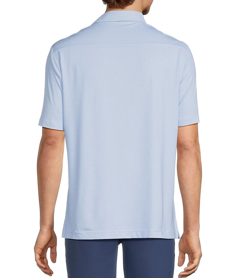 Hart Schaffner Marx Short Sleeve Luxury Performance Geo Print Button Front Shirt