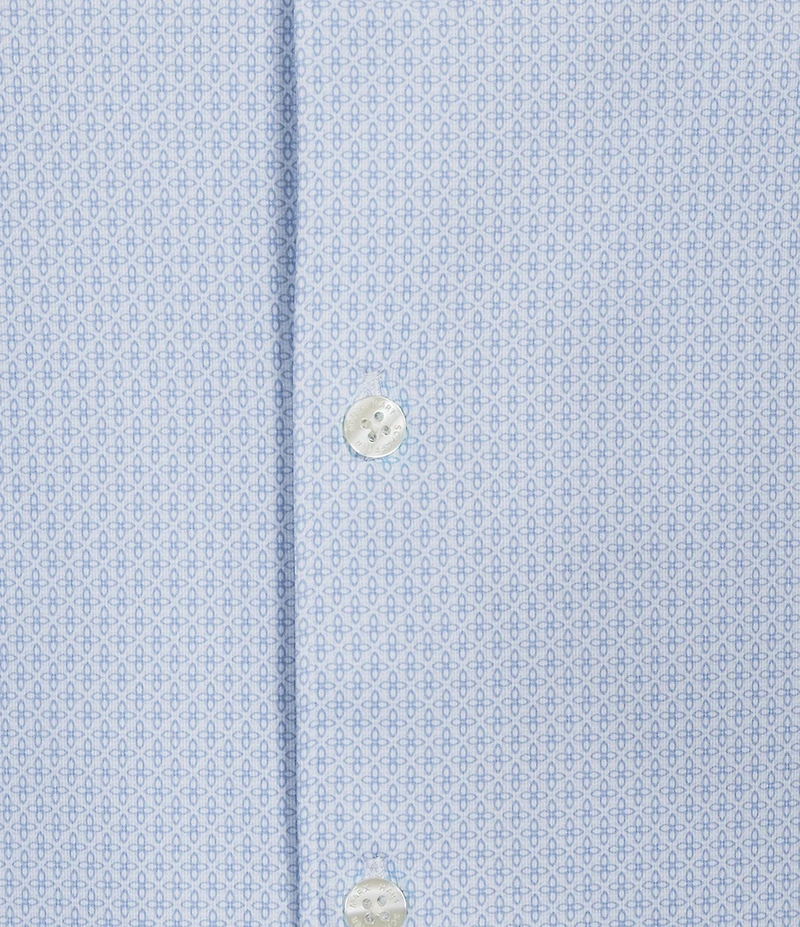 Hart Schaffner Marx Short Sleeve Luxury Performance Geo Print Button Front Shirt