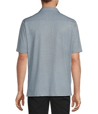 Hart Schaffner Marx Short Sleeve Luxury Performance Geo Print Button Front Shirt