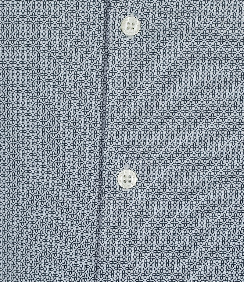 Hart Schaffner Marx Short Sleeve Luxury Performance Geo Print Button Front Shirt