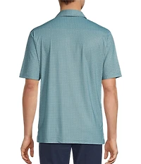 Hart Schaffner Marx Short Sleeve Luxury Performance Geo Print Button Front Shirt