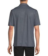 Hart Schaffner Marx Short Sleeve Luxury Performance Geo Print Button Front Shirt