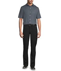 Hart Schaffner Marx Short Sleeve Luxury Performance Geo Print Button Front Shirt