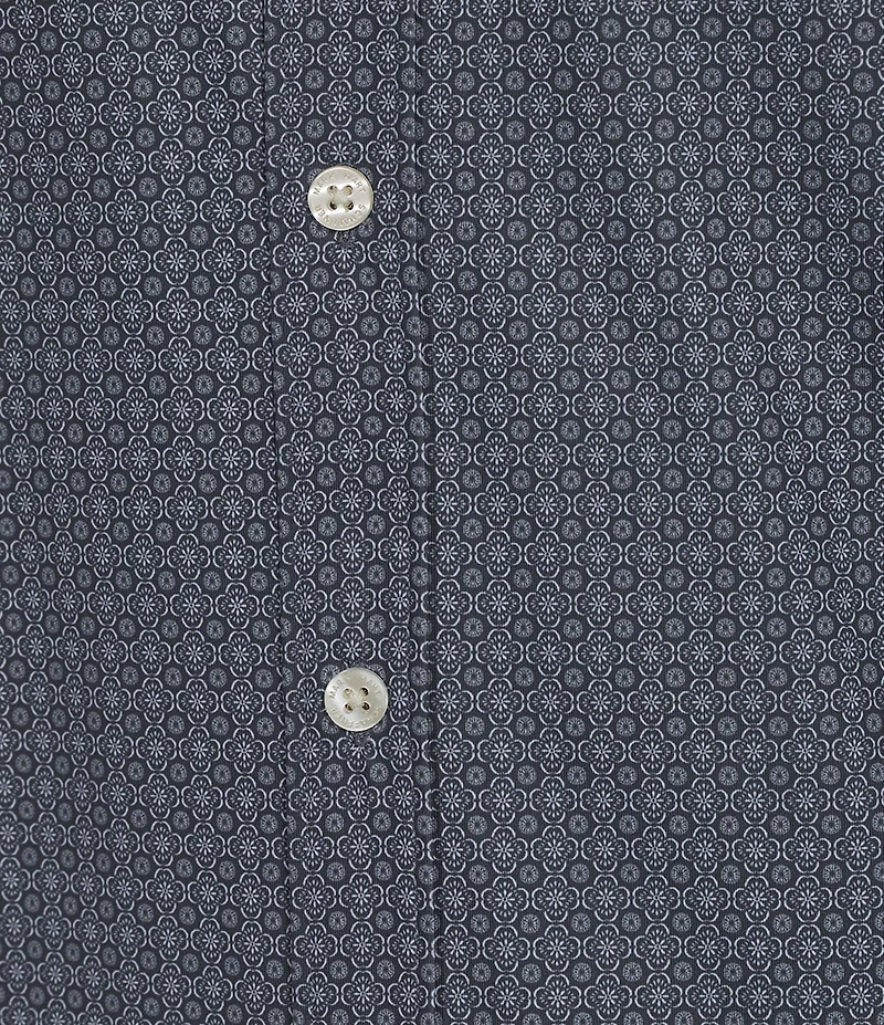 Hart Schaffner Marx Short Sleeve Luxury Performance Geo Print Button Front Shirt