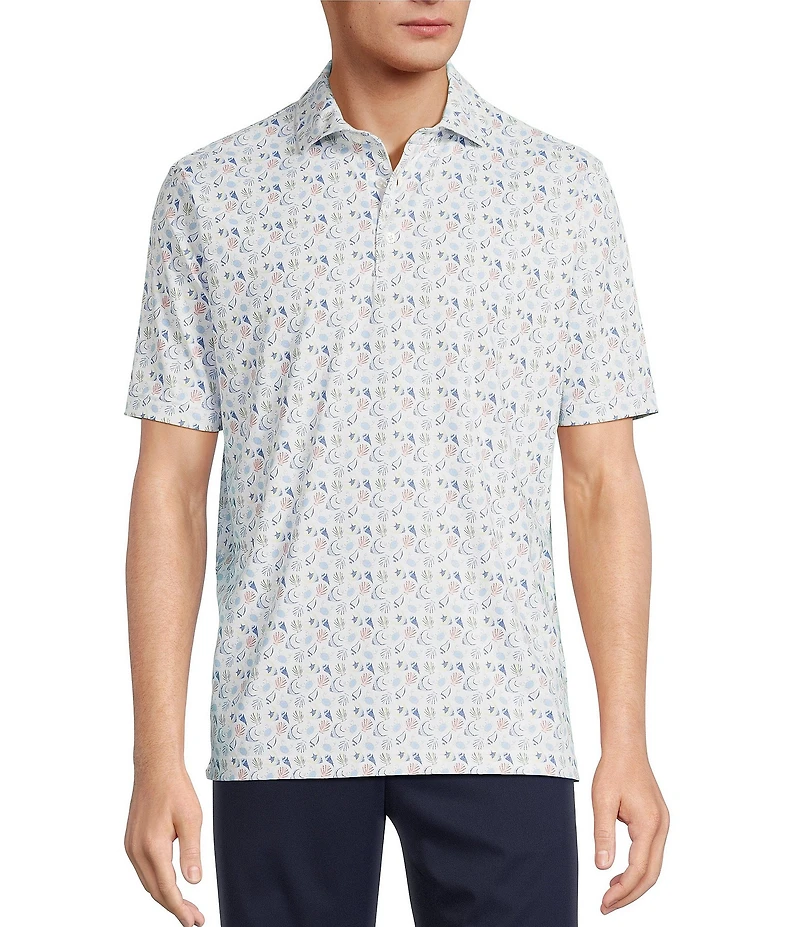 Hart Schaffner Marx Short Sleeve Luxury Performance Mosaic Polo Shirt