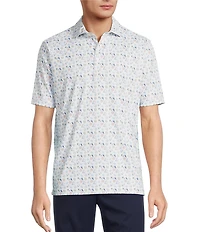 Hart Schaffner Marx Short Sleeve Luxury Performance Mosaic Polo Shirt