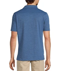 Hart Schaffner Marx Luxury Performance Short Sleeve Space Dyed Johnny Collar Shirt