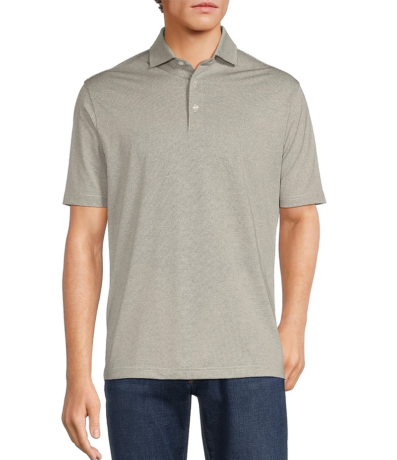 Hart Schaffner Marx Short Sleeve Luxury Performance Texture Polo Shirt