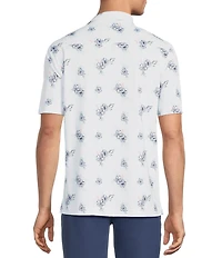 Hart Schaffner Marx Short Sleeve Luxury Performance Textured Floral Polo Shirt